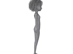 black girl cartoon 3D Model