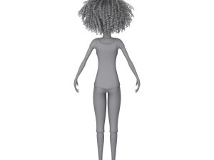 black girl cartoon 3D Model