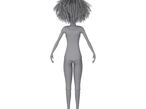 black girl cartoon 3D Model