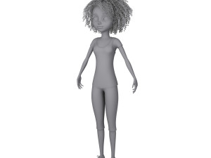 black girl cartoon 3D Model