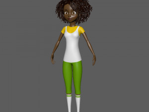 black girl cartoon 3D Model