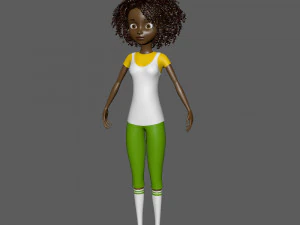 black girl cartoon 3D Model