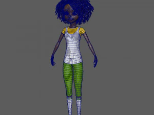 black girl cartoon 3D Model