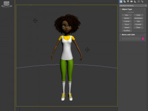 black girl cartoon 3D Model