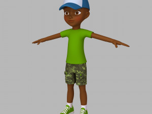 black boy cartoon 3D Model