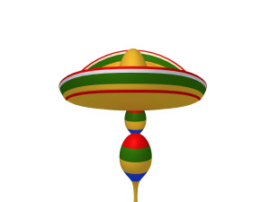 sombrero and maracas cartoon Modelo 3D