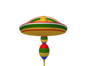Sombrero and maracas cartoon 3D Model