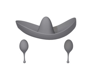 sombrero and maracas cartoon Modelo 3D