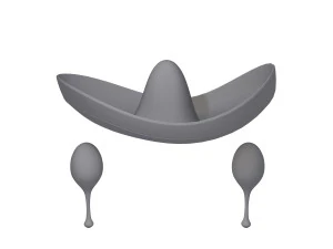 Sombrero and maracas cartoon 3D Model