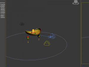 Sombrero and maracas cartoon 3D Model