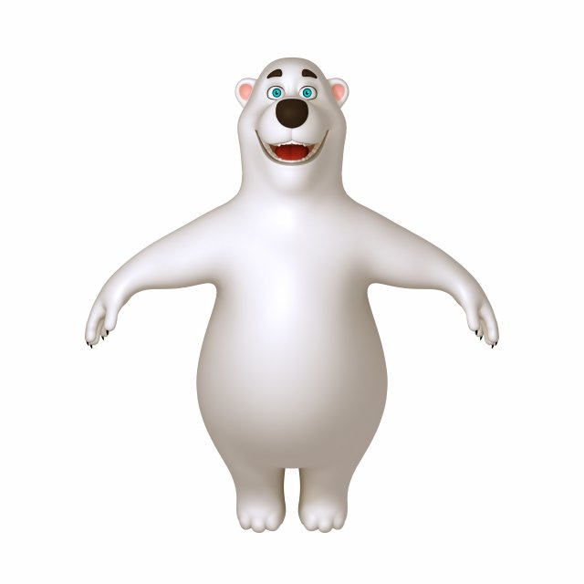 polar bear cartoon 3D 模型 .c4d .max .obj .3ds .fbx .stl .blend 