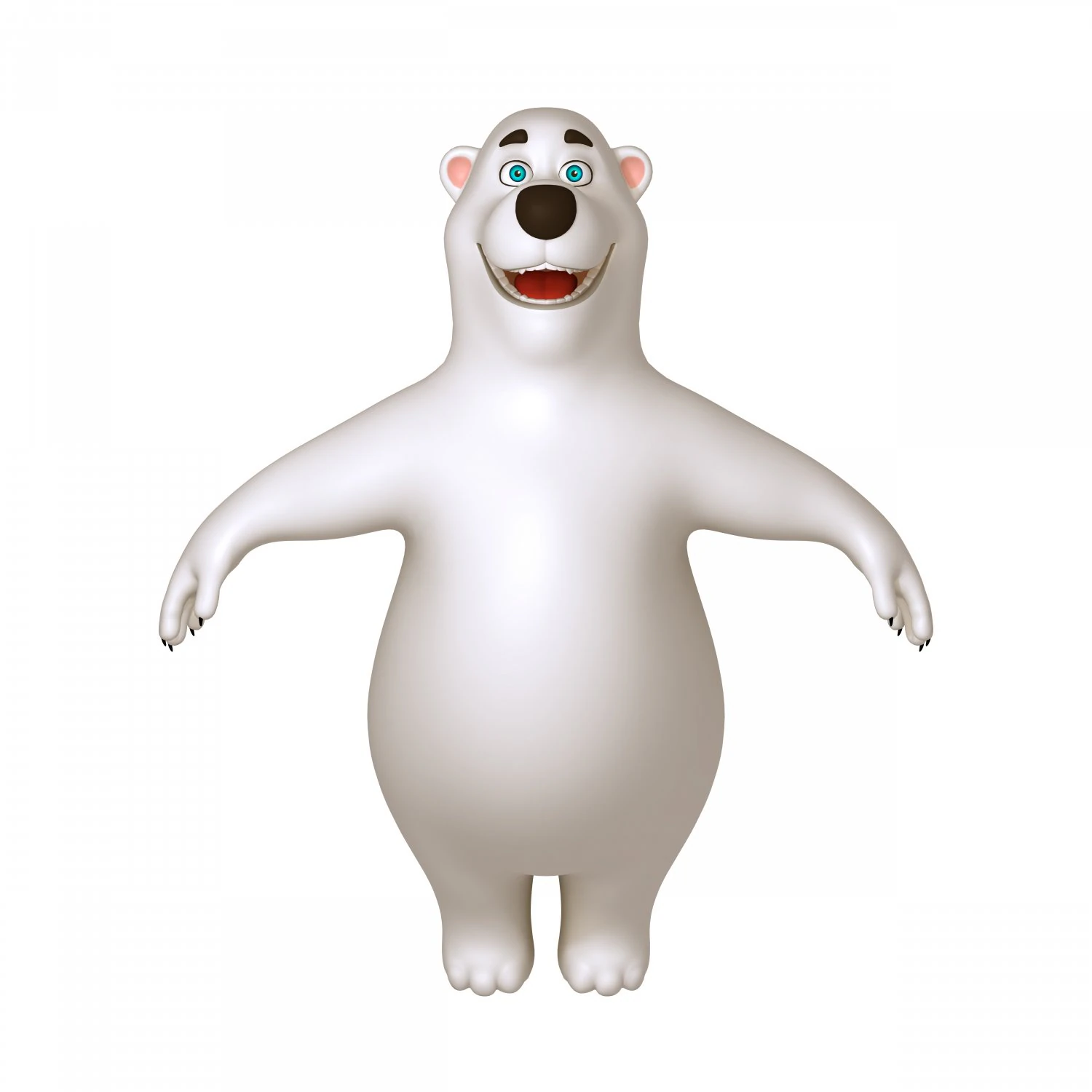 polar bear cartoon 3D Model .c4d .max .obj .3ds .fbx .stl .blend 