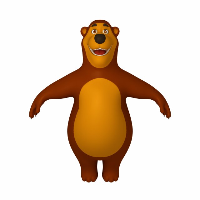 bear cartoon 02 Model 3D .c4d .max .obj .3ds .fbx .stl .blend 