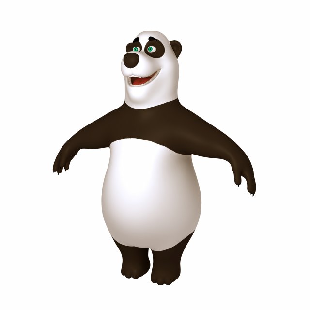 panda cartoon 02 3D Модель .c4d .max .obj .3ds .fbx .stl .blend 