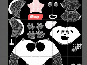 panda cartoon 02 3D Модель