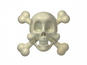 skull and bones cartoon 3D Model