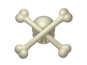 skull and bones cartoon 3D Model