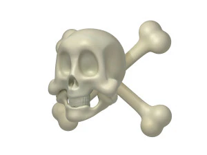 skull and bones cartoon 3D Model