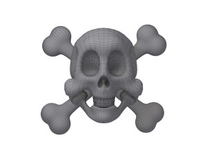 skull and bones cartoon 3D-Modell