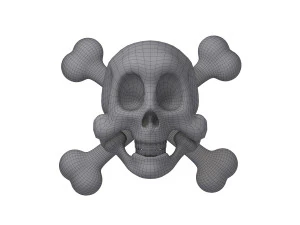 skull and bones cartoon 3D Model