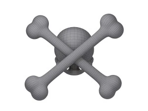 skull and bones cartoon 3D Model