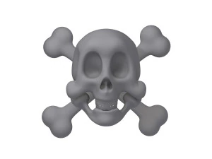 skull and bones cartoon 3D Model