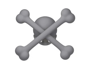 skull and bones cartoon 3D Model
