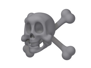 skull and bones cartoon 3D-Modell