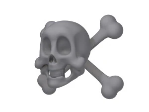 skull and bones cartoon 3D Model