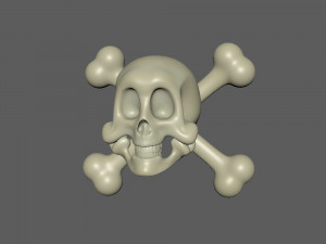skull and bones cartoon 3D-Modell