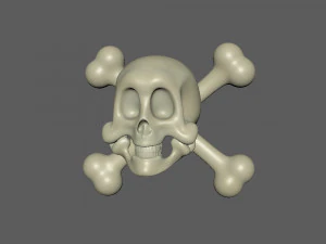 skull and bones cartoon 3D Model