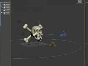 skull and bones cartoon 3D Model