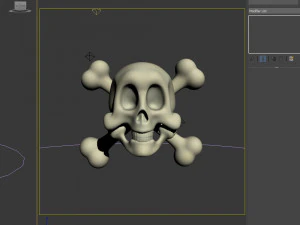 skull and bones cartoon 3D Model