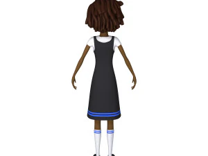 desenho animado de menina negra 02 Modelo 3D