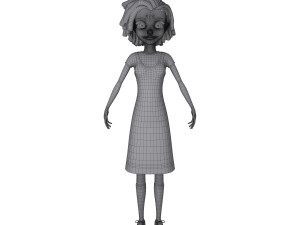black girl 02 cartoon Modèle 3D