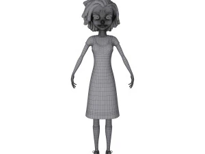 desenho animado de menina negra 02 Modelo 3D