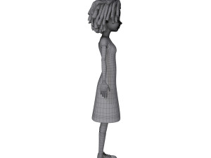 black girl 02 cartoon Modèle 3D