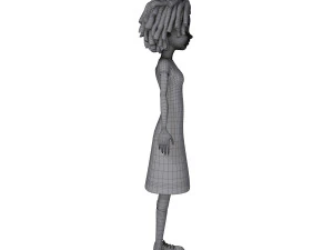 desenho animado de menina negra 02 Modelo 3D
