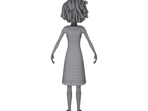 black girl 02 cartoon Modèle 3D