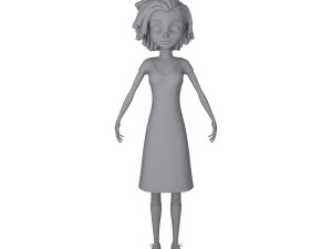 black girl 02 cartoon Modèle 3D