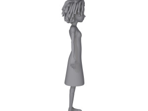 black girl 02 cartoon Modèle 3D
