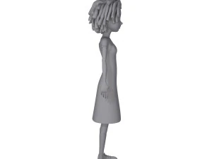 desenho animado de menina negra 02 Modelo 3D