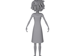 black girl 02 cartoon Modèle 3D