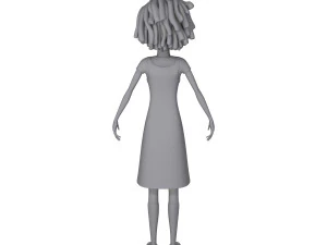 desenho animado de menina negra 02 Modelo 3D
