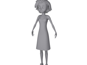 black girl 02 cartoon Modèle 3D