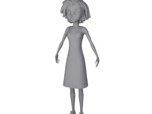 desenho animado de menina negra 02 Modelo 3D