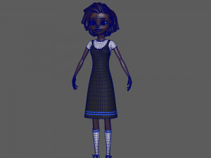 black girl 02 cartoon Modèle 3D