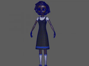 desenho animado de menina negra 02 Modelo 3D