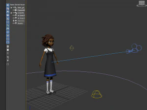 desenho animado de menina negra 02 Modelo 3D