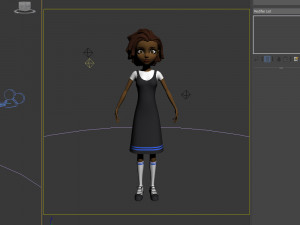 black girl 02 cartoon Modèle 3D